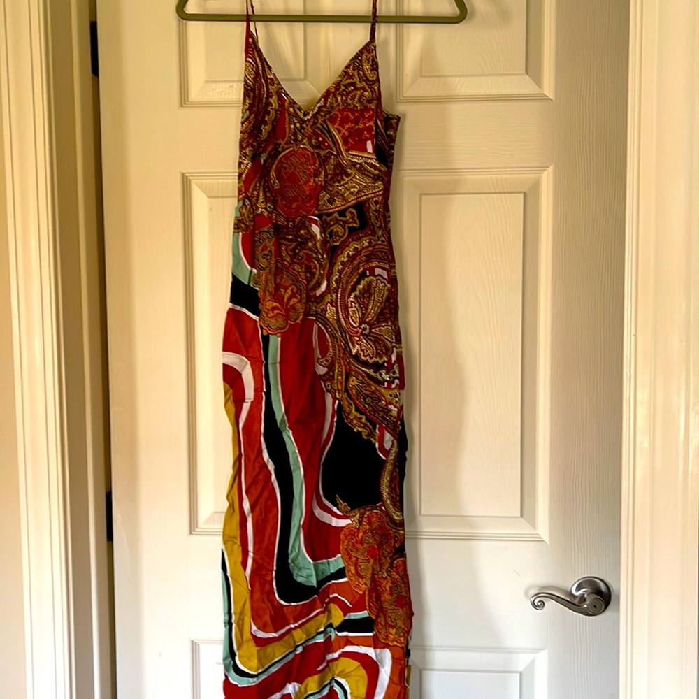 Jean paul Gaultier Maxi spaghetti strap, size small, 100% viscose rayon,